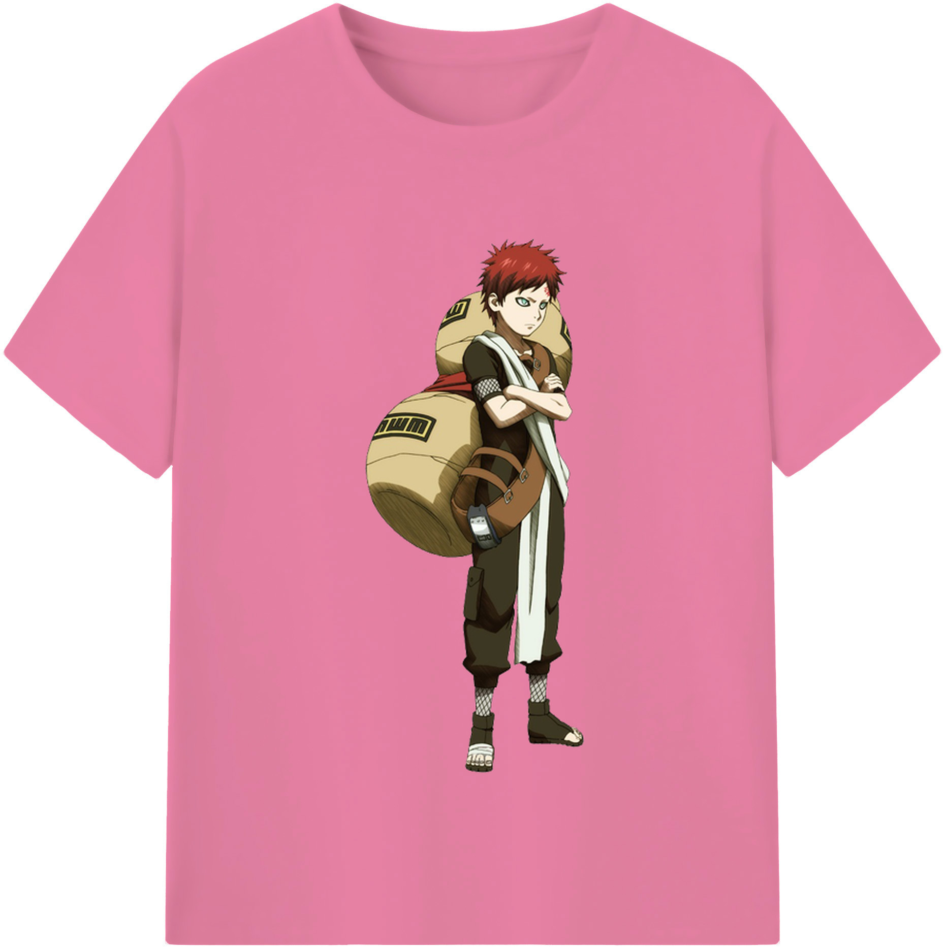 （画像用） NARUTO -ナルト- ガアラ Gaara 綿100％半袖Tシャツ（フロントプリント）